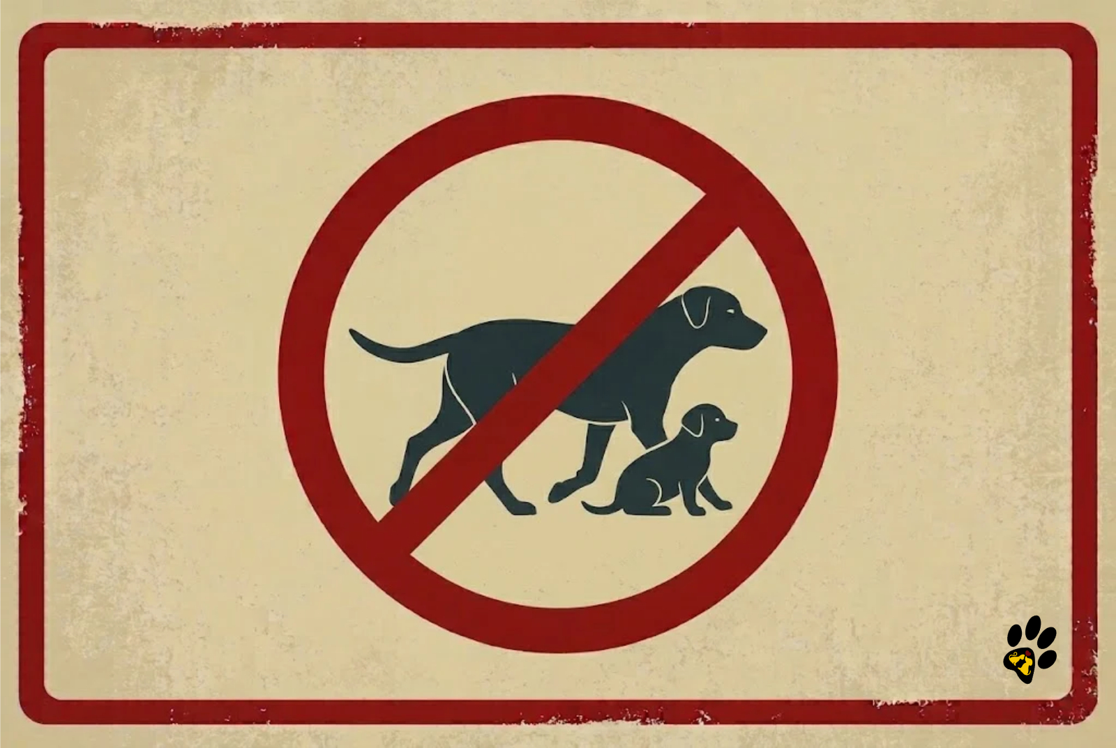 Sign indicating permit requirements for unsterilized dogs