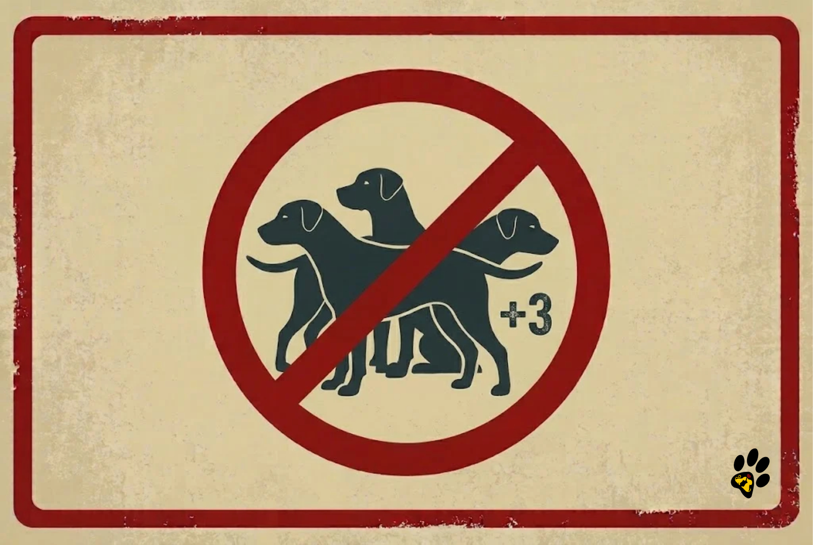 Sign indicating dog property limits